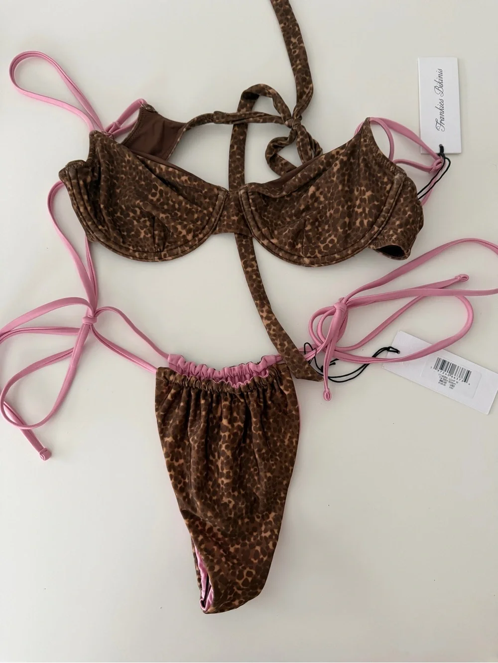 Frankie's Bikinis Brown Leopard Bikini Reversible